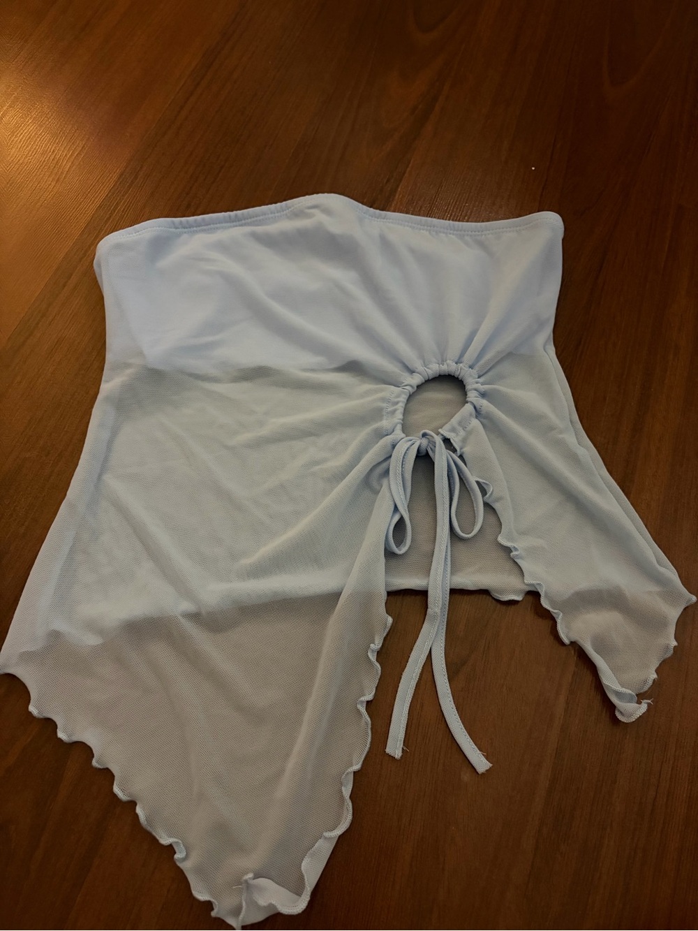 Light blue asymmetrical top